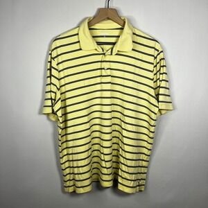 Lands' End Shirt Men XL 46-48 Striped Traditional Fit Short Sleeve Polo Collared